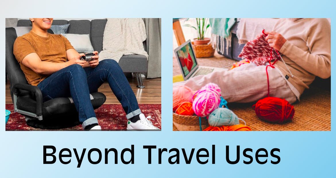 Travel pillow used for upright support while relaxing at home