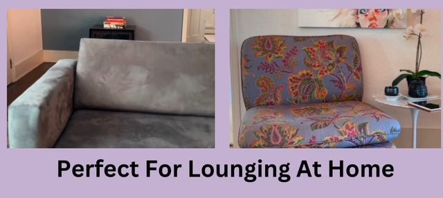 Travel pillow used as lumbar and side support while lounging on couch