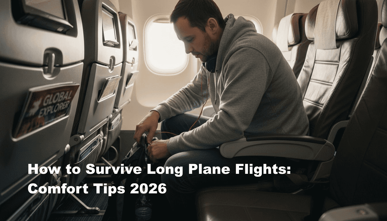 How to survive long plane flights: comfort tips 2026 - BOLSTIE TRAVEL PILLOW
