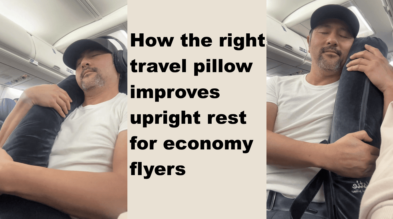 How travel pillows improve upright rest for economy flyers - BOLSTIE TRAVEL PILLOW