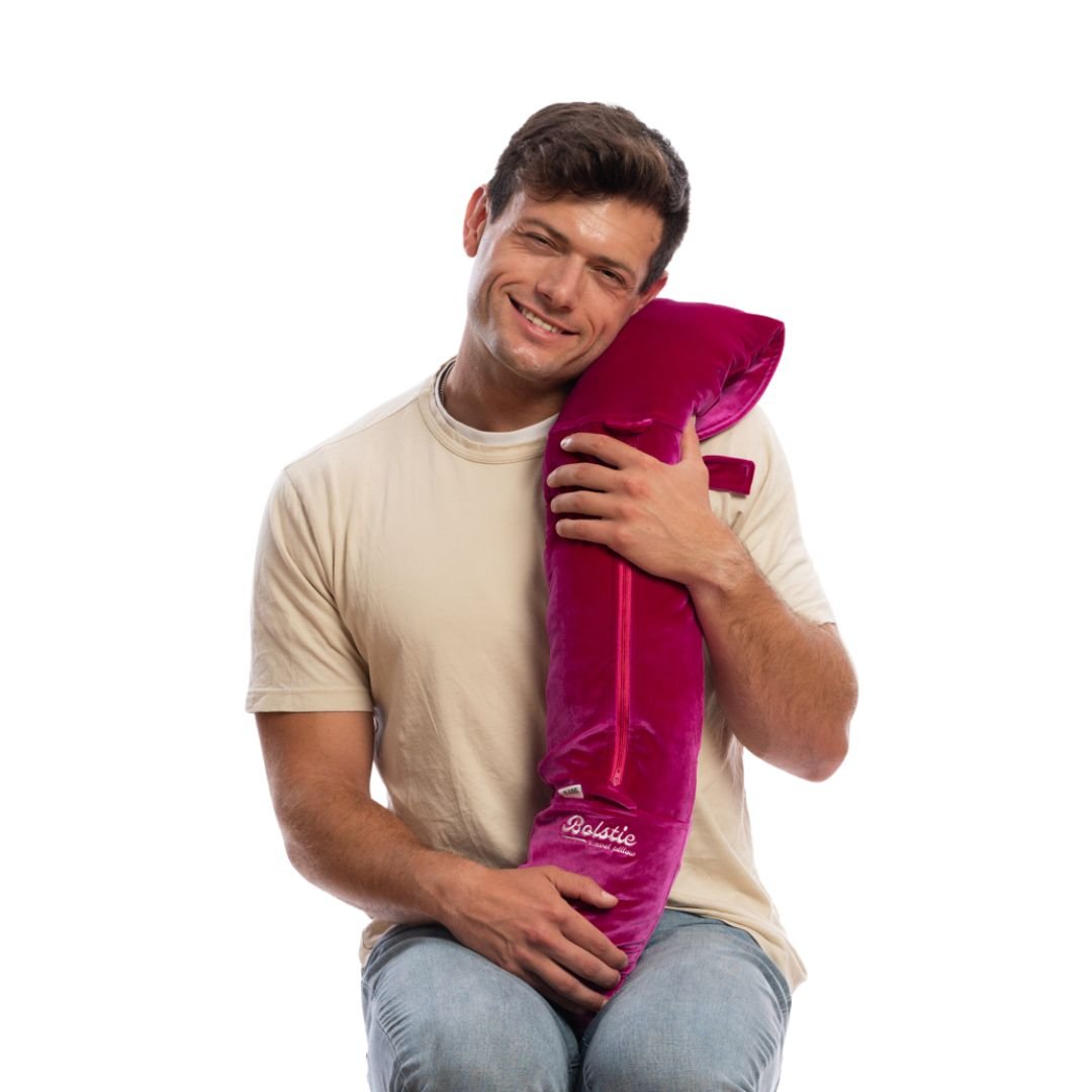 Stuffable travel pillow filled with clothes to save carry on space