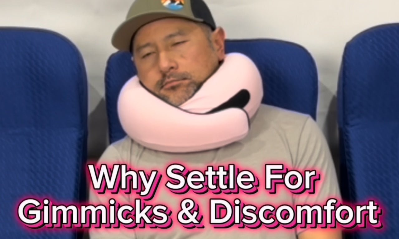 Travel pillow for neck pain keeping chin from dropping on airplane
