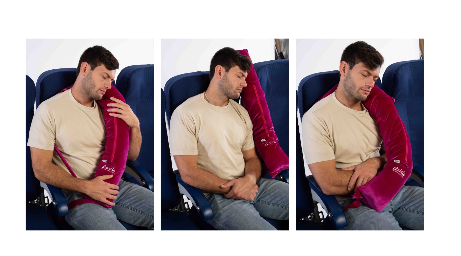 Travel pillow used in middle seat to prevent head bobbing and neck pain