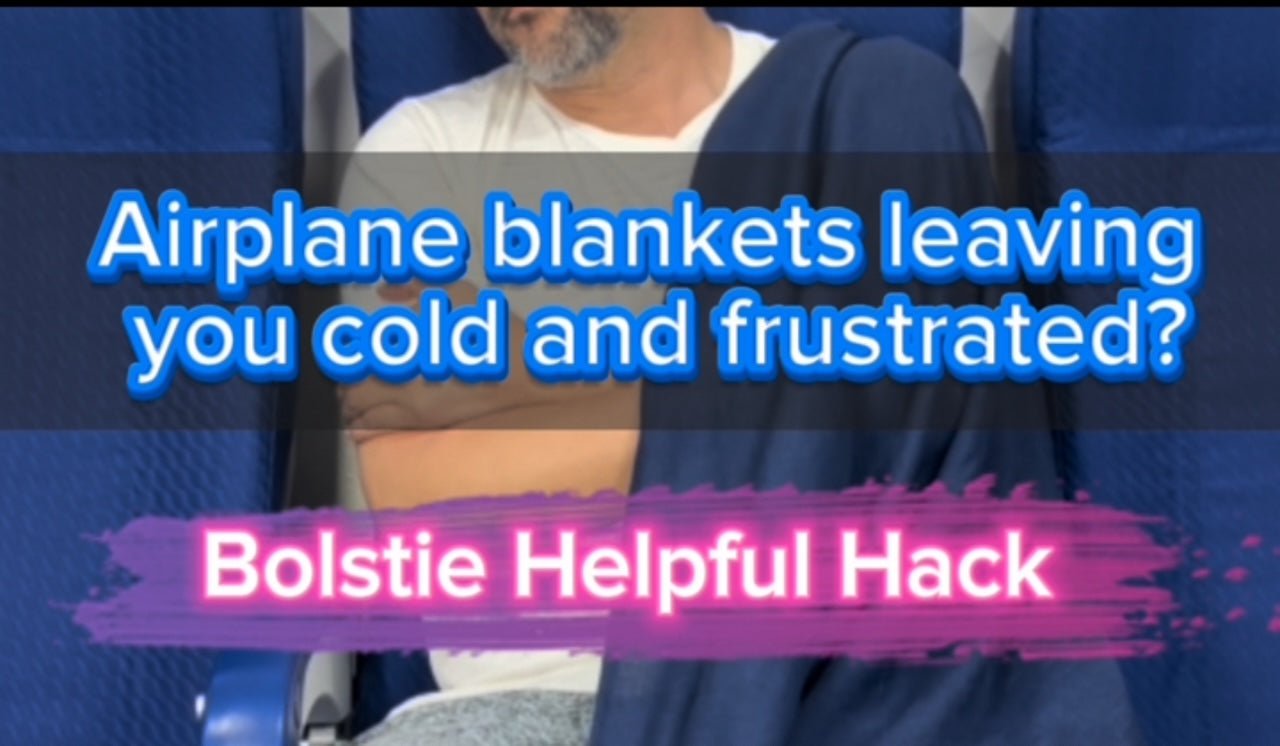 The Simple Airplane Blanket Hack to Keep You Warm from Takeoff to Landing - BOLSTIE TRAVEL PILLOW