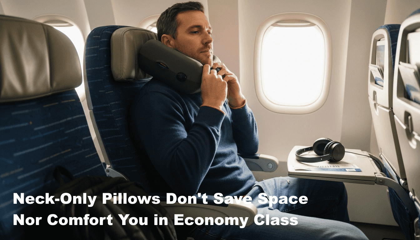Travel pillow  that's both space-saving  & comfort for economy-class - BOLSTIE TRAVEL PILLOW