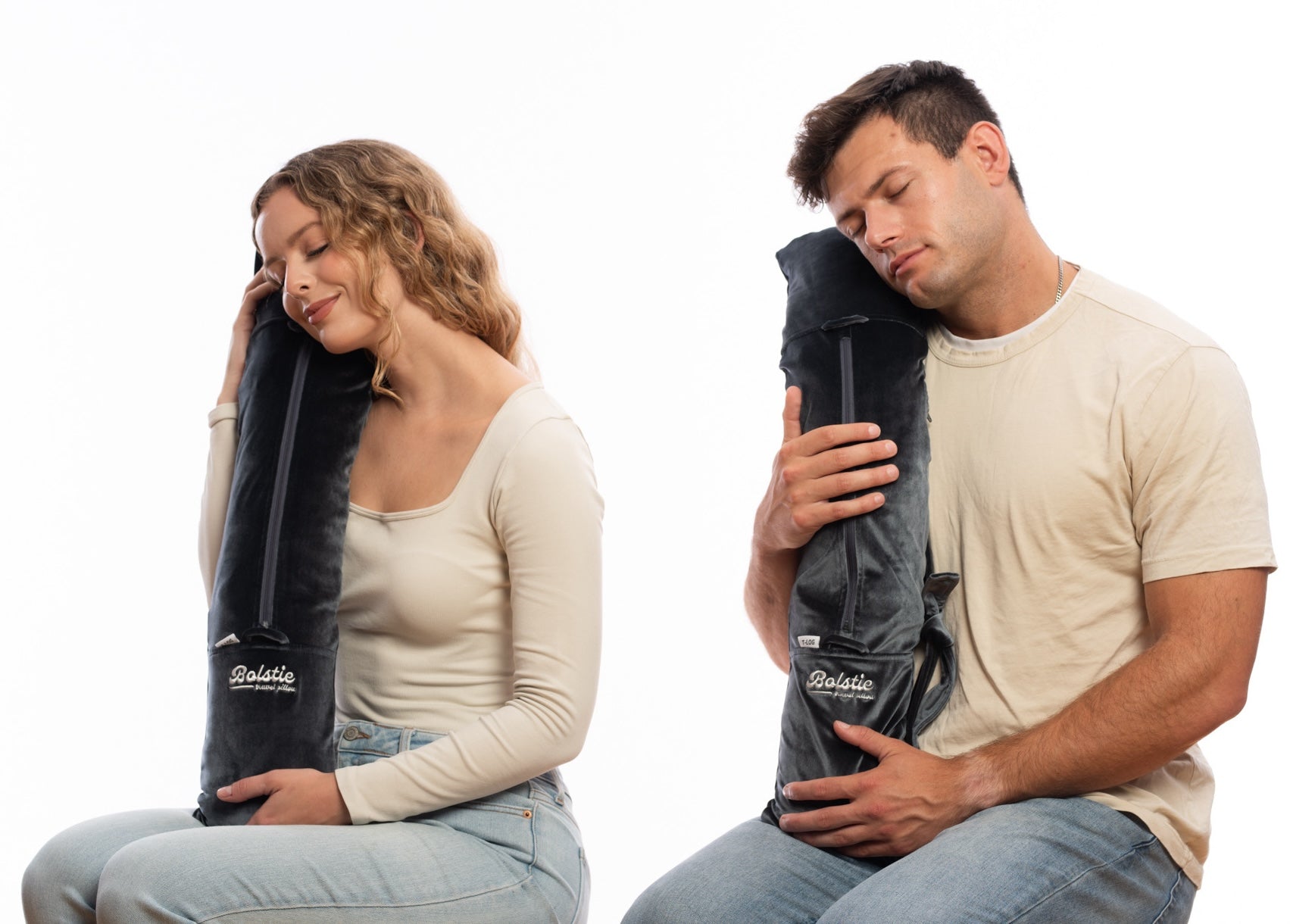 Steel Shadow Bolstie Body Travel Pillow | T-Log size