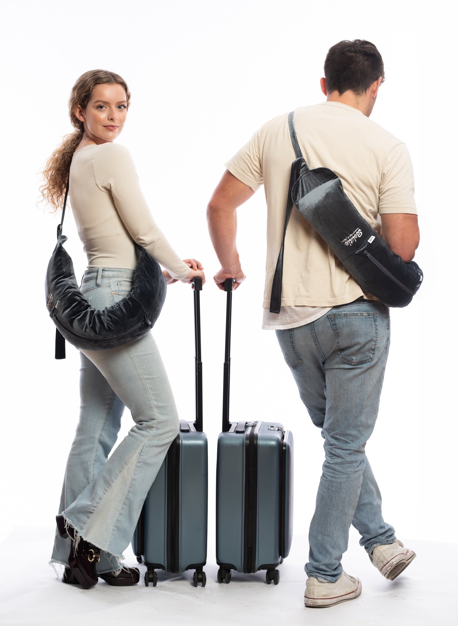 Travel pillow for economy class supporting jaw and torso for stable upright sleep