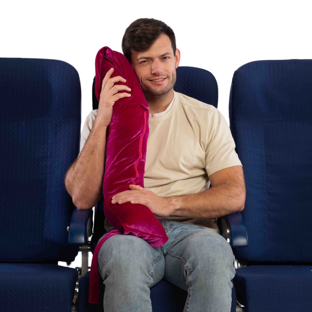 Fuchsia Rose Bolstie Body Travel Pillow | T - Log size - BOLSTIE TRAVEL PILLOW