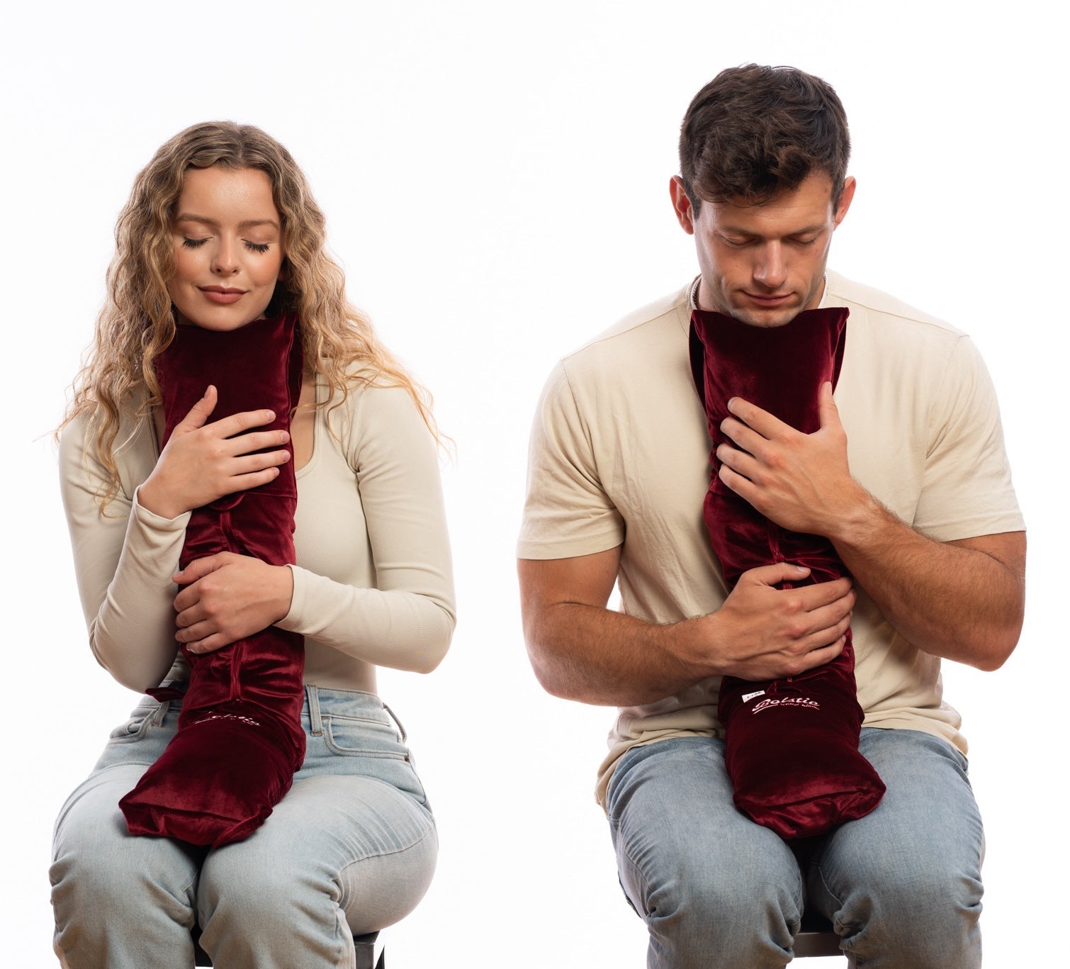 Glamour Burgundy Bolstie Body Travel Pillow | T - Log size - BOLSTIE TRAVEL PILLOW