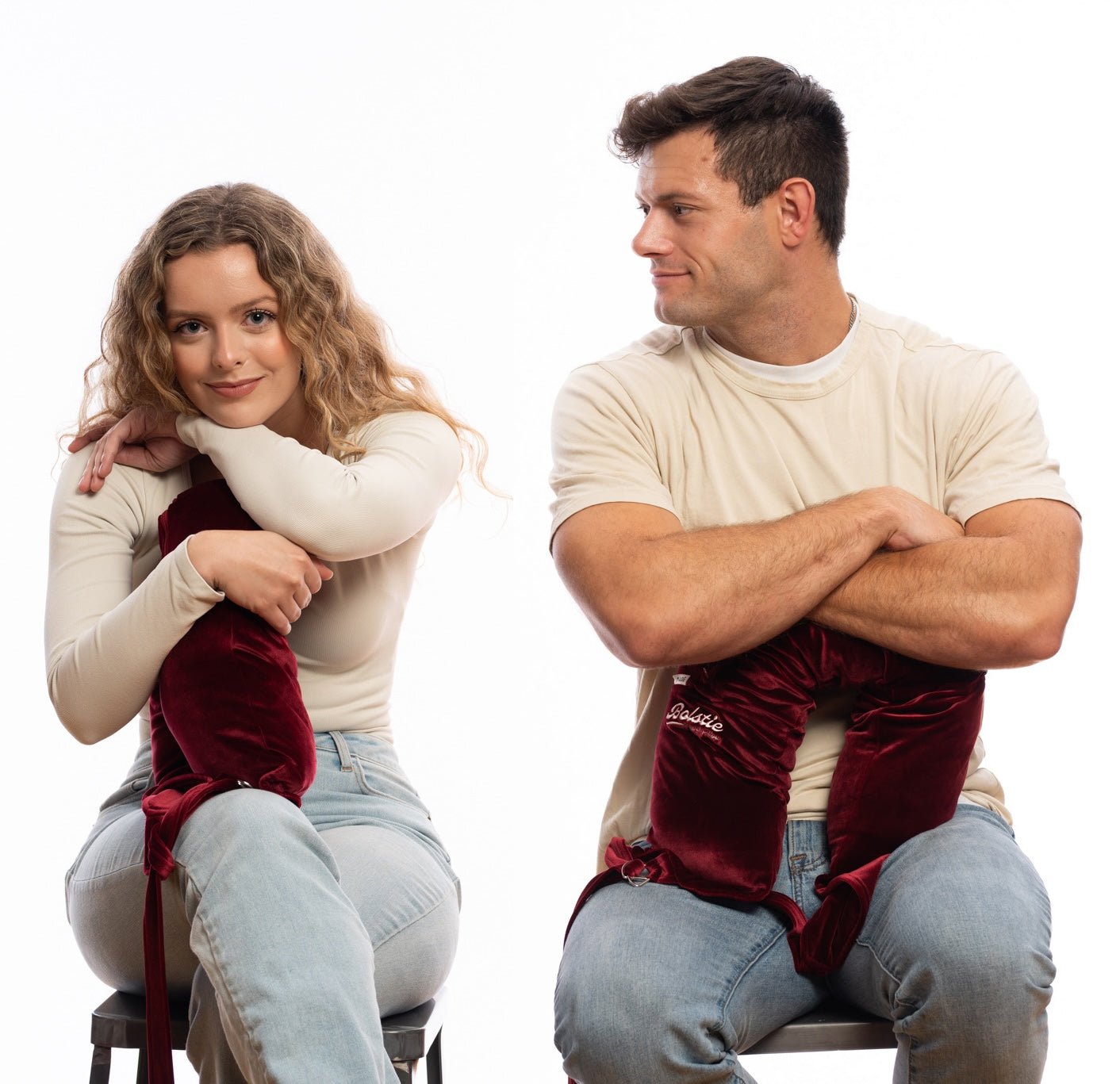 Glamour Burgundy Bolstie Body Travel Pillow | T - Log size - BOLSTIE TRAVEL PILLOW